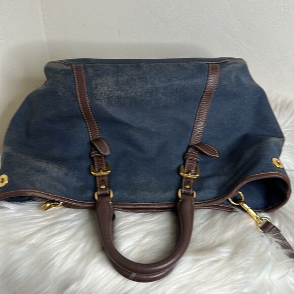 💯Authentic Prada Canapa in Denim🍀 - Picture 10 of 17